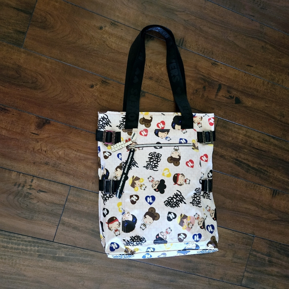 Harajuku Lovers Cute Character Shoulder Tote Bag w Charm Rare Gwen Stefani - Picture 11 of 16